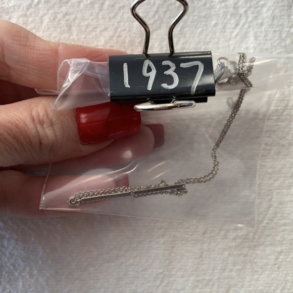 Stella and dot sterling silver long bar pendant crystal rhinestone dainty - Picture 9 of 9